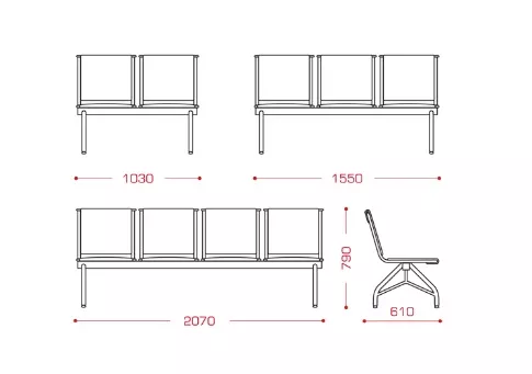 Многоместная секция для ожидания купить недорого Многоместная секция для ожидания купить недорого