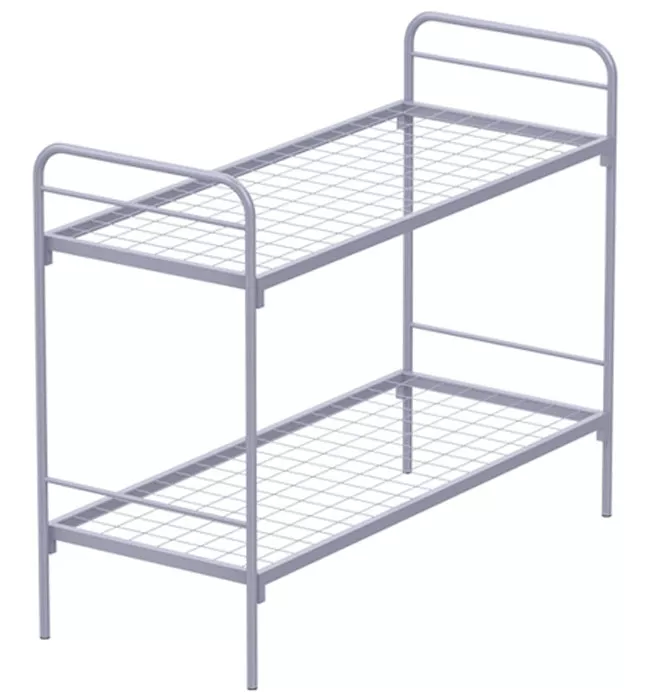 Кровать металлическая двухъярусная для рабочих Кровать металлическая двухъярусная для рабочих