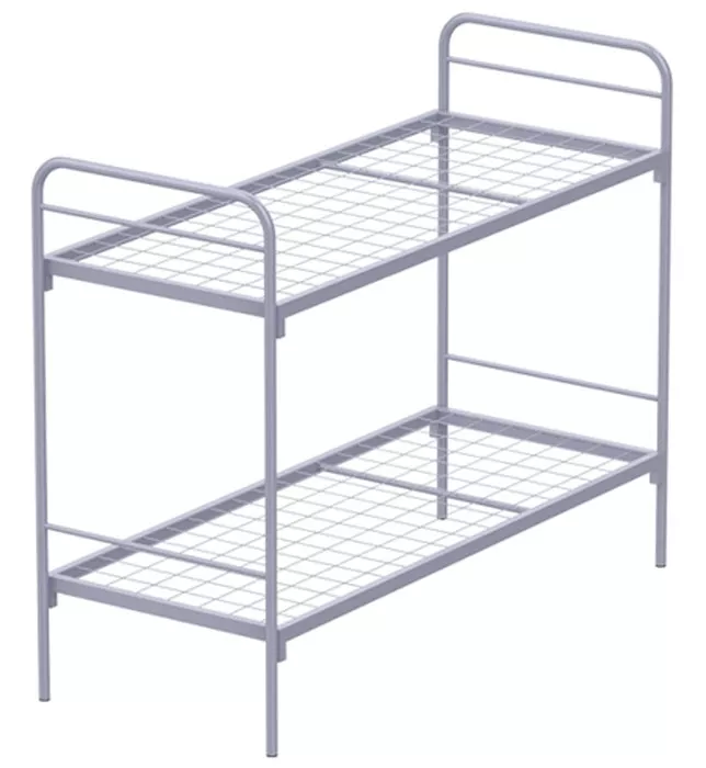 Кровать металлическая двухъярусная для рабочих Кровать металлическая двухъярусная для рабочих