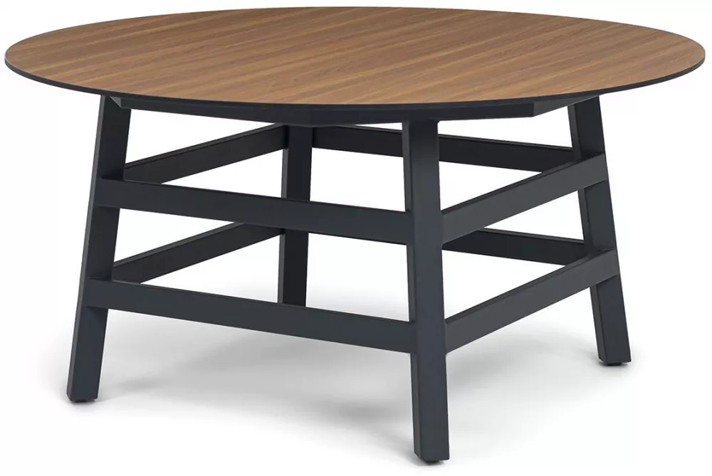 Стальной круглый стол из HPL 160 см, дуб. Купить!