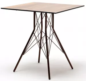 Стол металлический для дачи квадратный, оливковый