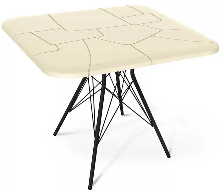 Пластиковые квадратные столы для кафе на металлокаркасе