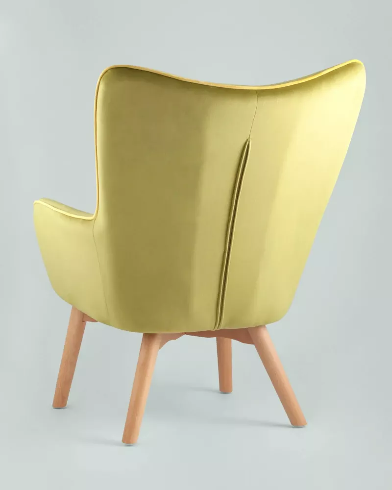 Кресло мягкое оливковый с высокой спинкой и подлокотниками Кресло мягкое оливковый с высокой спинкой и подлокотниками