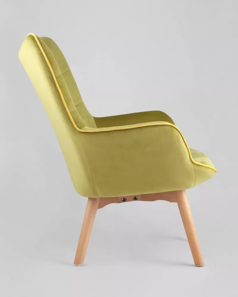 Кресло мягкое оливковый с высокой спинкой и подлокотниками Кресло мягкое оливковый с высокой спинкой и подлокотниками