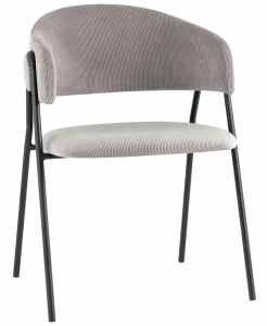 Стул серо-голубой полумягкий на металлическом каркасе