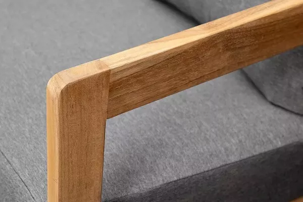 Деревянный диван из массива тика 3-х местный с подушками Деревянный диван из массива тика 3-х местный с подушками