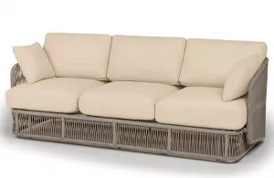 Тиковый диван 3-местный плетеный из роупа