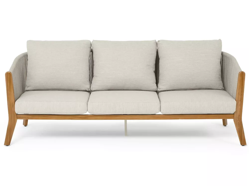 Тиковый диван 3-местный плетеный из роупа Тиковый диван 3-местный плетеный из роупа