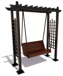 Качели уличные деревянные с крышей