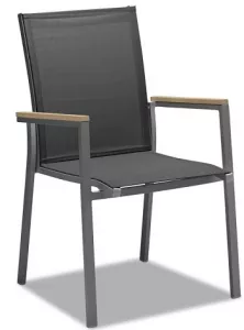 Уличный стул на металлокаркасе с текстиленом, антрацит