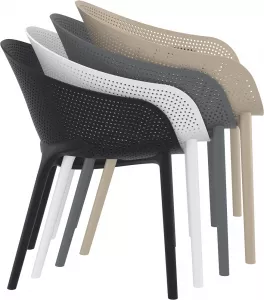 Кресло из пластика для уличного кафе, красный Италия