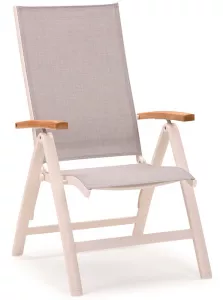 Складное алюминиевое кресло с тиковыми подлокотниками купить