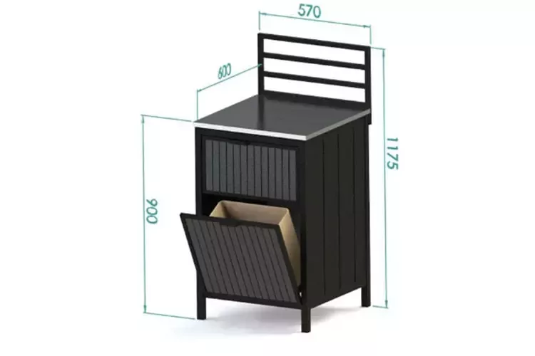 Уличная кухня для дачи модуль из алюминия (мусорный ящик) Уличная кухня для дачи модуль из алюминия (мусорный ящик)