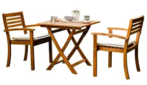 Обеденный комплект с угловым диваном из акации и алюминия