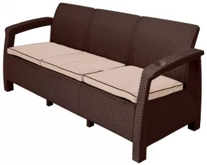 Плетеный диван из искусственного ротанга роуп и тика