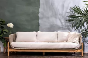 Плетеный диван из искусственного ротанга роуп и тика