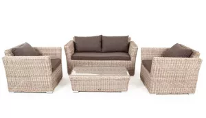 Мягкая лаунж-зона 5-местная плетеная из роупа, серо-коричневый