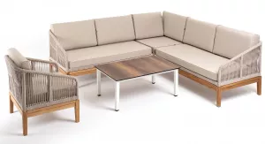 Плетеный диван трансформер с крышей, бежевый