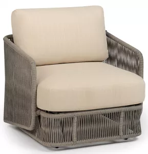 Кресло-кокон из искусственного ротанга, цвет светло-серый