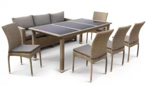 Обеденный комплект из искусственного ротанга прямоугольный стол