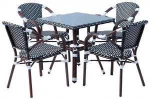 Диванная обеденная группа плетеная из ротанга, коричневый