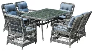 Современный плетеный обеденный комплект уличный