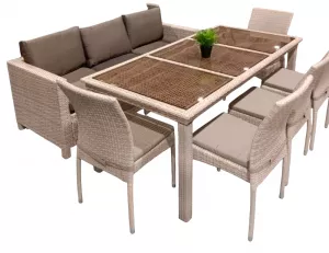 Уличный комплект плетеный обеденный из искусственного ротанга