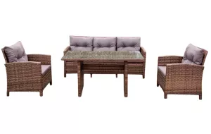 Обеденная группа из искусственного ротанга на четверых