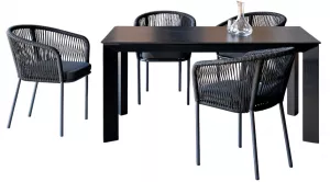 Современный плетеный обеденный комплект уличный