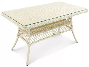 Тренд сезона! Стол из искусственного ротанга со стеклом