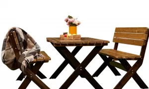 Деревянный стол со скамейками из сосны для дачи купить