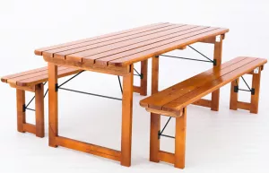 Складные стол со скамейками из сосны мебель для кафе и дачи