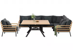 Уличная мебель лофт из тика и алюминия стол 220 см