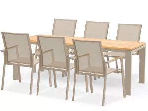 Тиковый стол со складными креслами комплект на 6-х