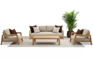 Уличная мебель комплект из алюминия и тика