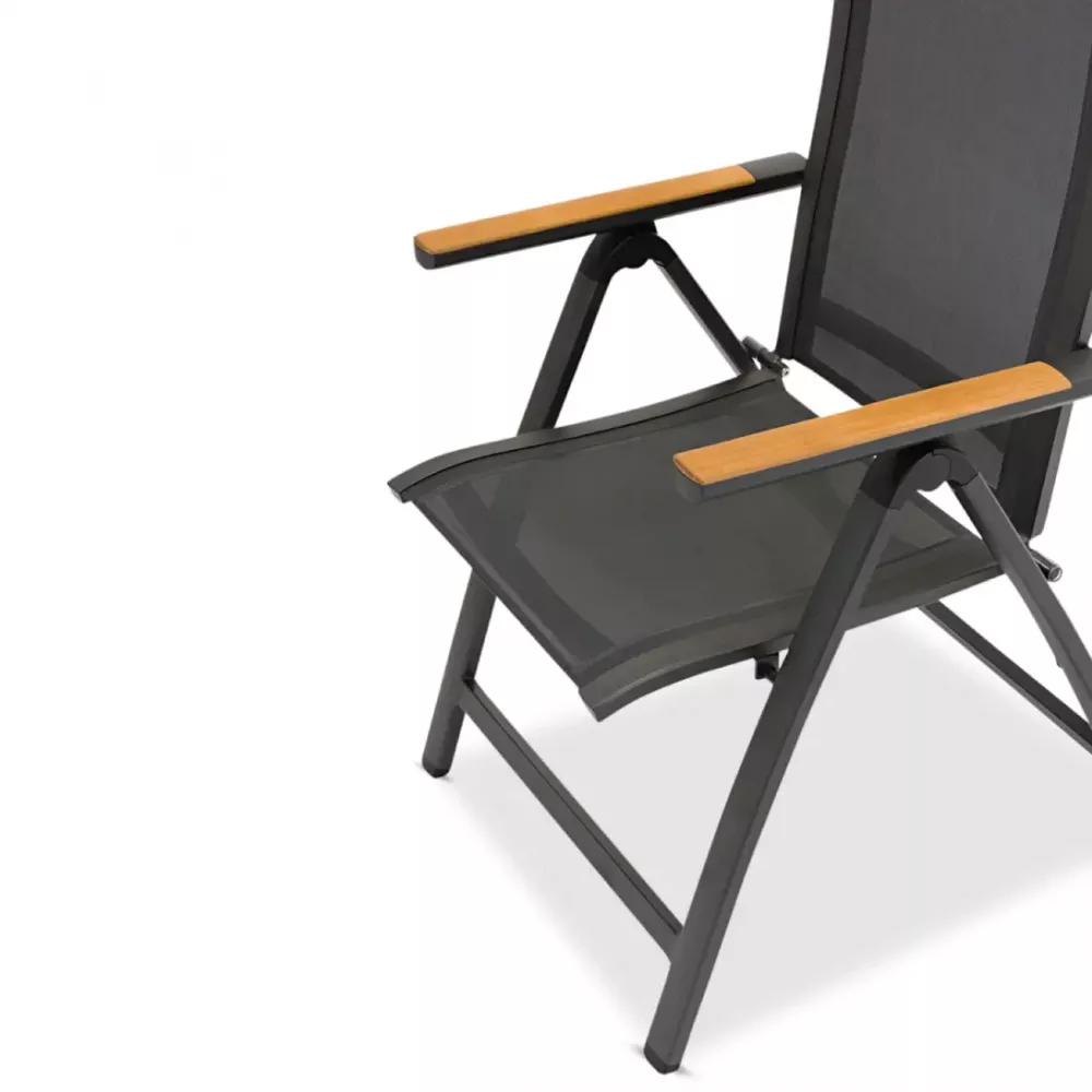 Уличная обеденная мебель на 10-х из алюминия/тика/текстилена Уличная обеденная мебель на 10-х из алюминия/тика/текстилена