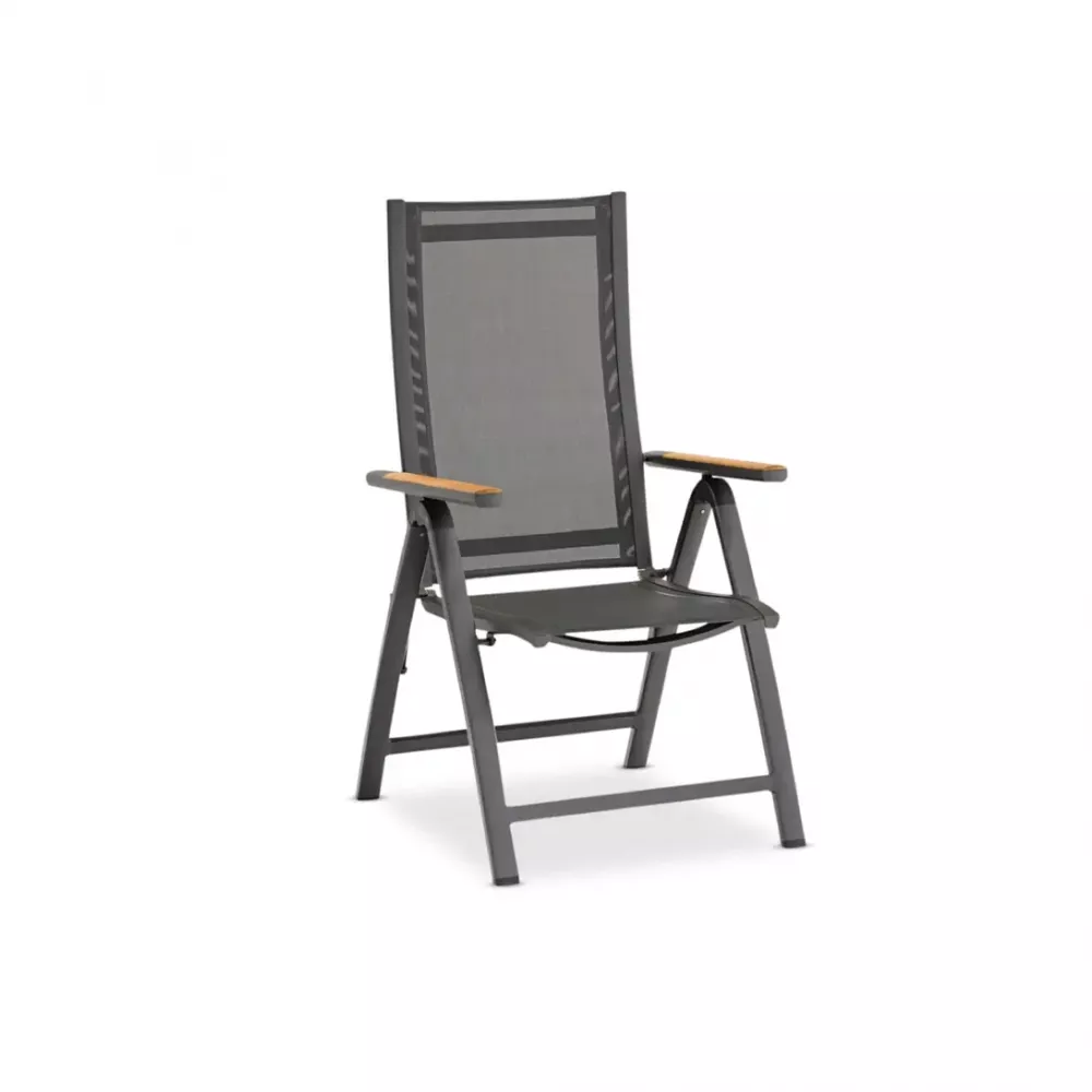 Уличный обеденный комплект алюминий/тик/текстилен Уличный обеденный комплект алюминий/тик/текстилен