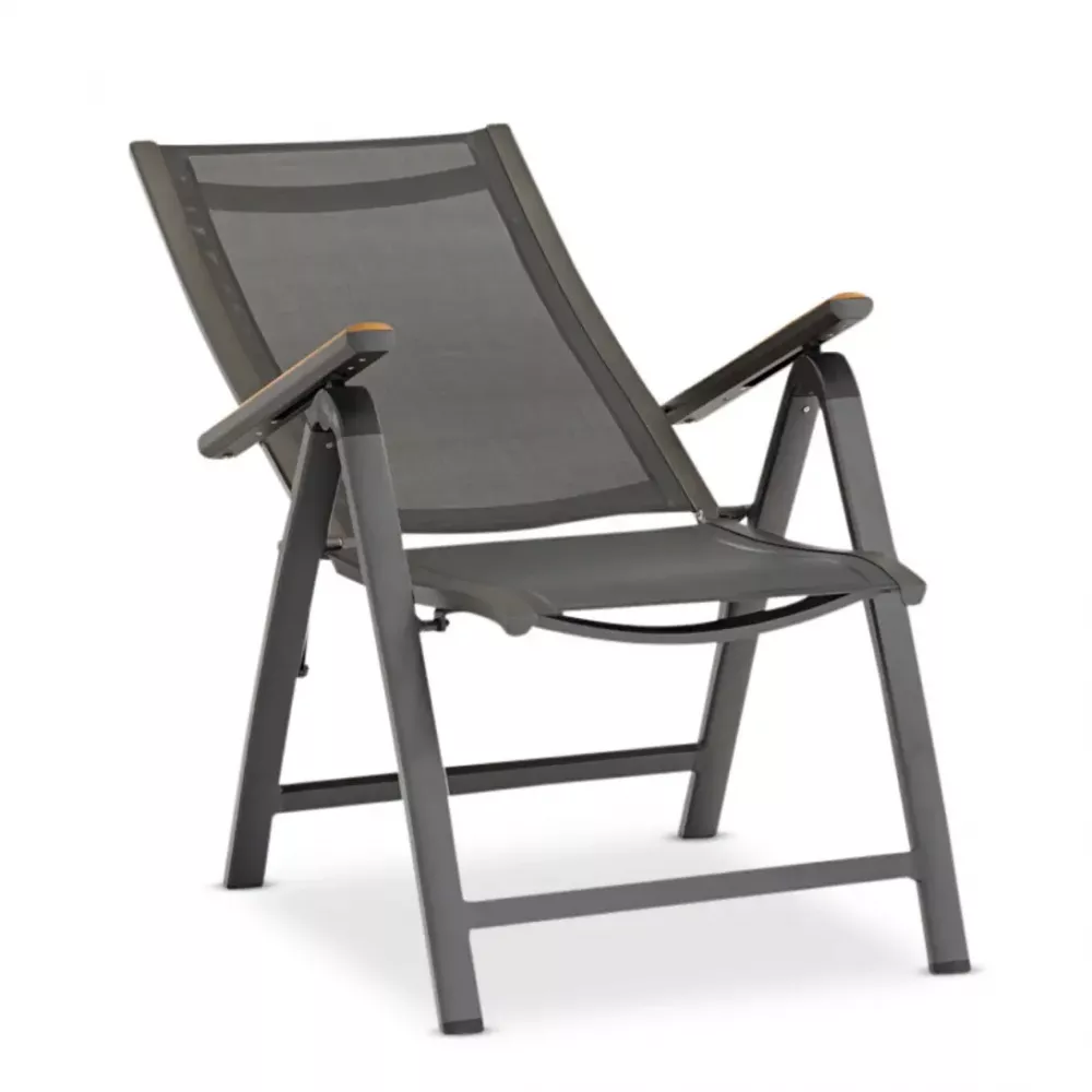 Уличный обеденный комплект алюминий/тик/текстилен Уличный обеденный комплект алюминий/тик/текстилен