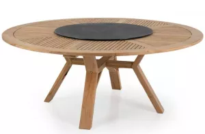 Большой круглый стол из тика 180 см купить недорого