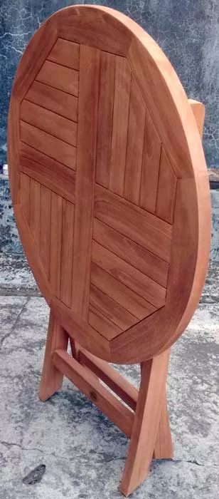 Складные уличные деревянные столы из тика 70 см купить недорого