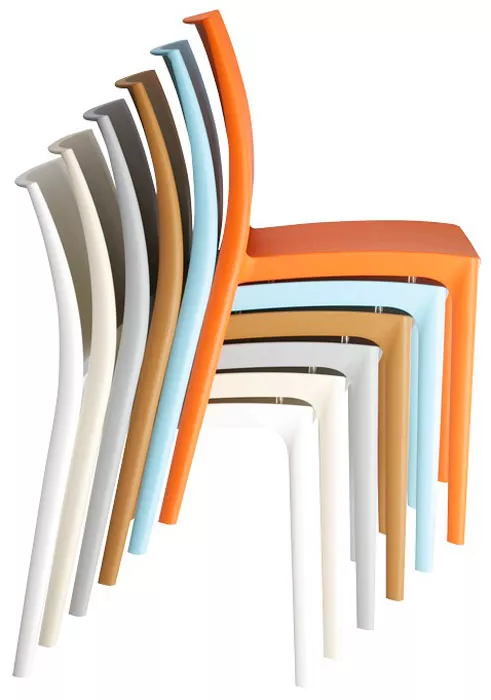 Пластиковые стулья складываются в стопку, оливковые Пластиковые стулья складываются в стопку, оливковые