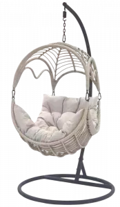 Подвесное кресло из искусственного ротанга для дачи
