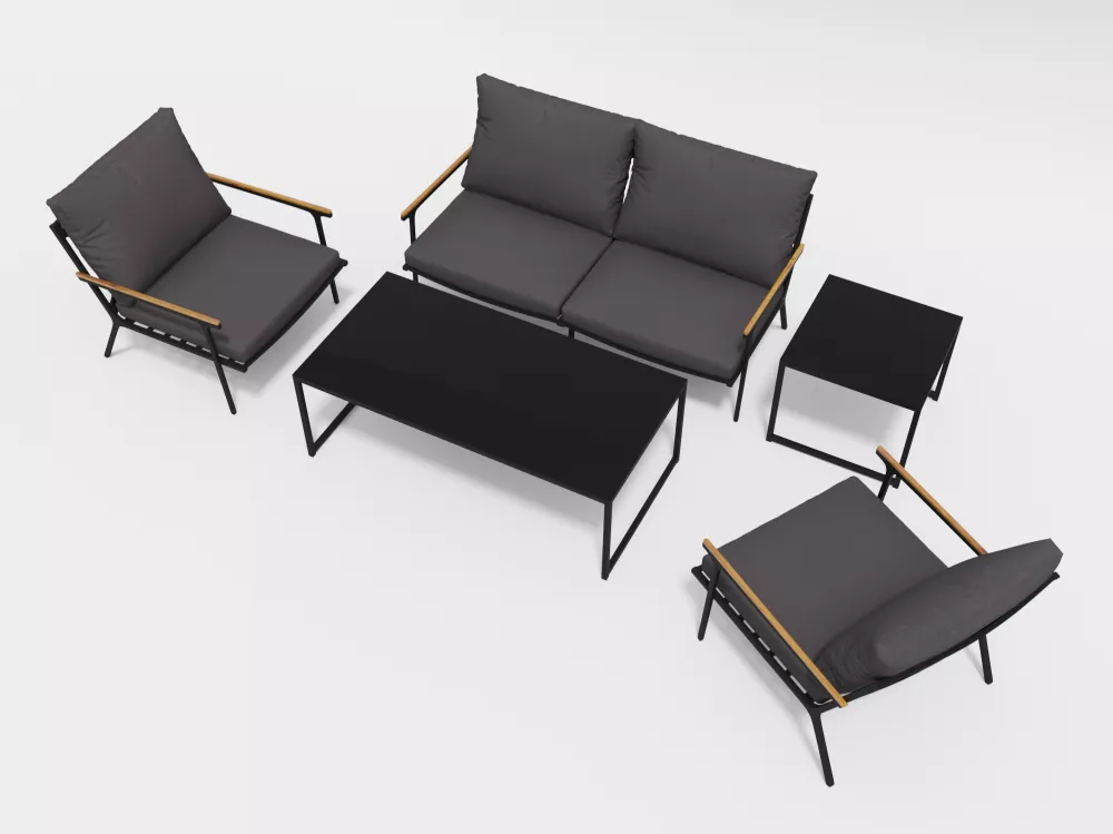 Алюминиевая садовая мебель с массивом тика Алюминиевая садовая мебель с массивом тика