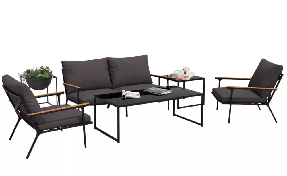 Алюминиевая садовая мебель с массивом тика