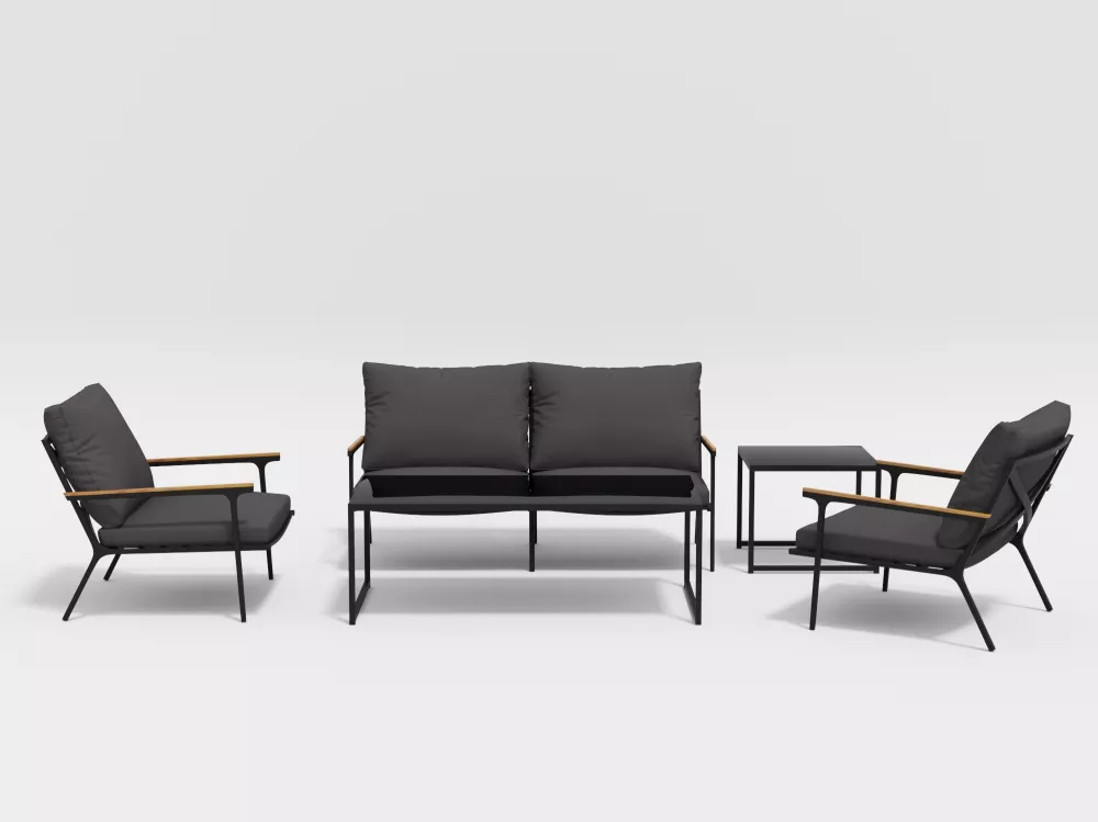 Алюминиевая садовая мебель с массивом тика Алюминиевая садовая мебель с массивом тика