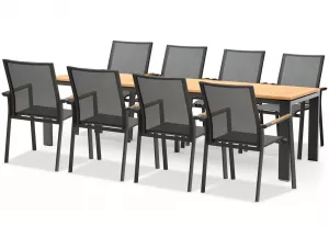 Комплект обеденный на алюминиевом каркасе с тиком