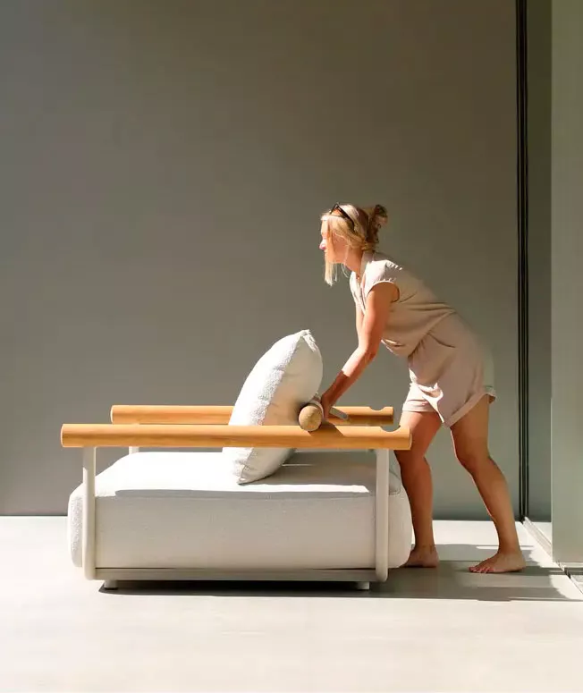 Лаунж комплект мебели для отдыха бежевый, алюминий/тик Лаунж комплект мебели для отдыха бежевый, алюминий/тик