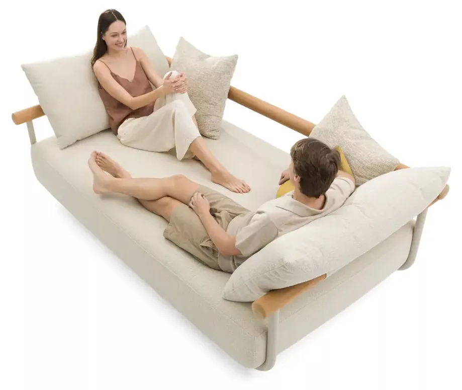 Лаунж комплект мебели для отдыха бежевый, алюминий/тик Лаунж комплект мебели для отдыха бежевый, алюминий/тик