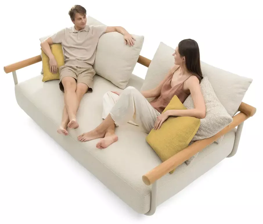 Лаунж комплект мебели для отдыха бежевый, алюминий/тик Лаунж комплект мебели для отдыха бежевый, алюминий/тик