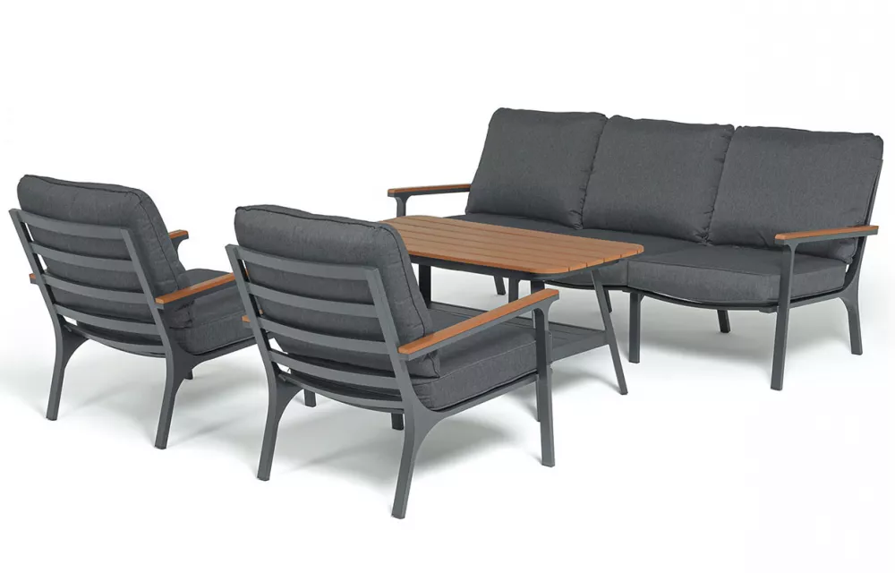 Лаунж-зона 5-местная из алюминия, цвет темно-серый Лаунж-зона 5-местная из алюминия, цвет темно-серый
